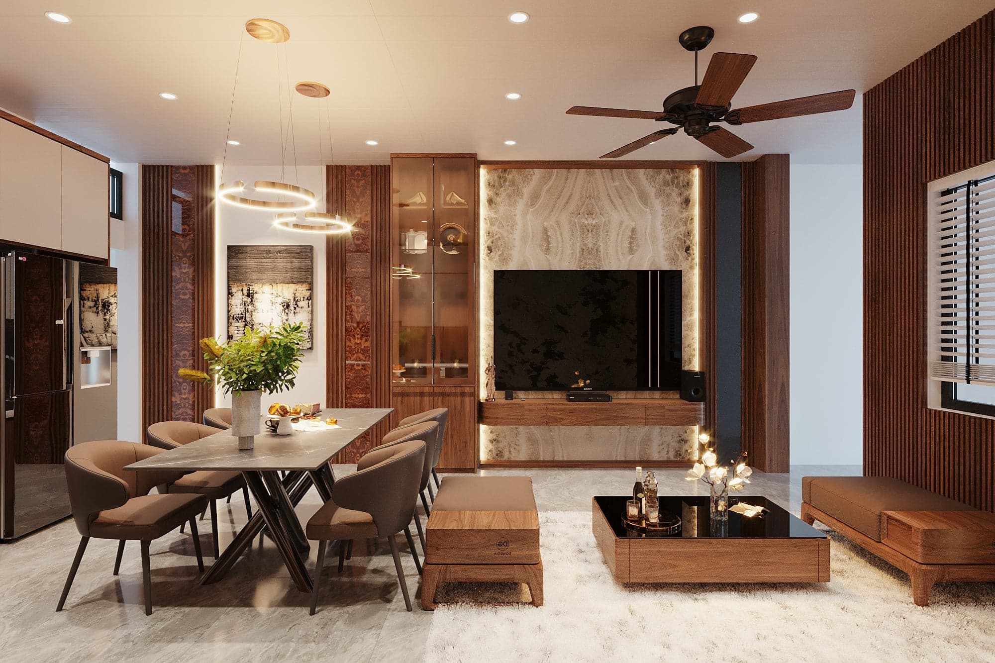 Thiết kế nội thất biệt thự gỗ