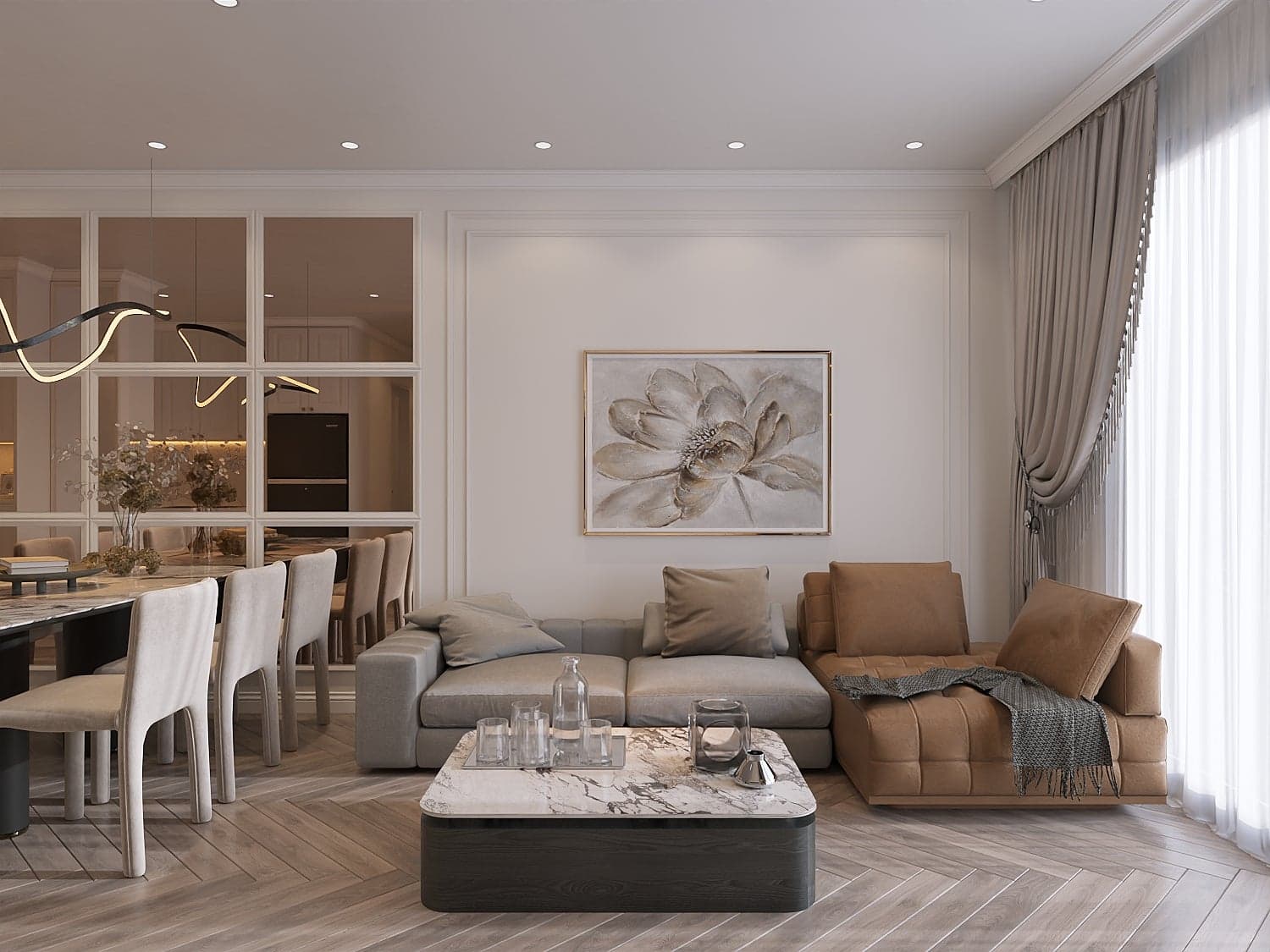Thiết kế nội thất chung cư mang phong cách Tân cổ điển