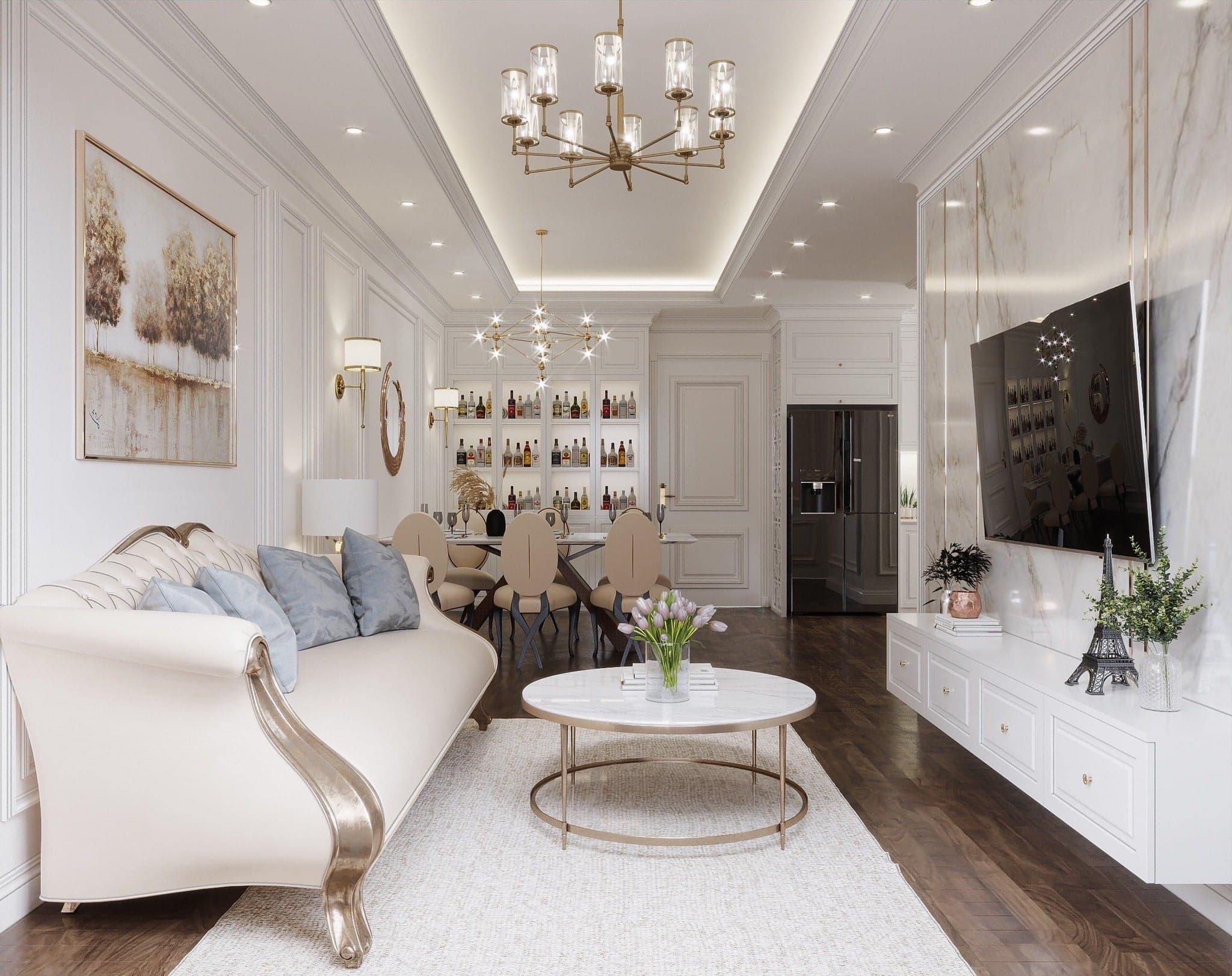 Thiết kế nội thất nhà Tân cổ điển