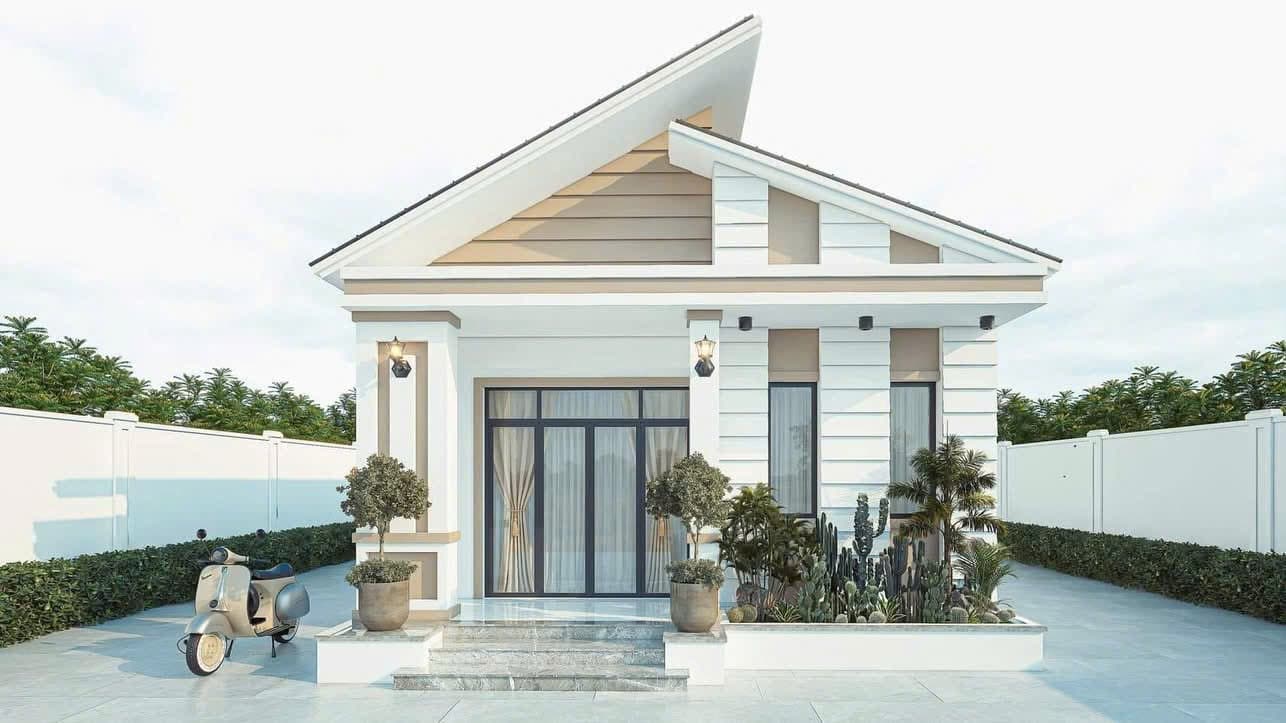 Dự án thiết kế nhà cấp 4 mái lệch