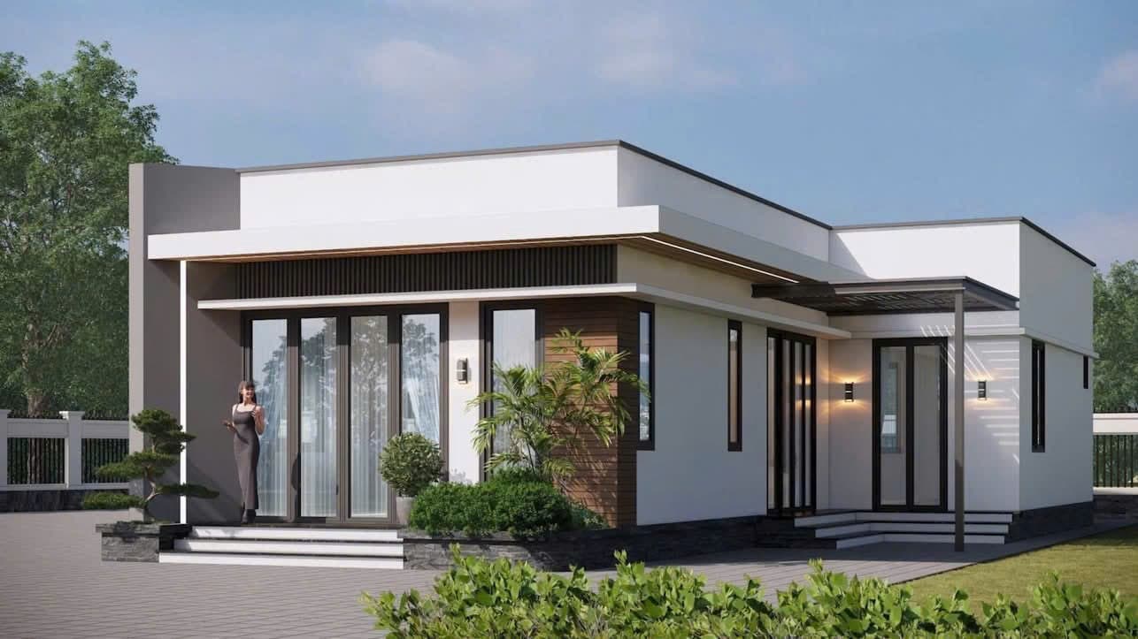 Nhà cấp 4 mái bằng hiện đại