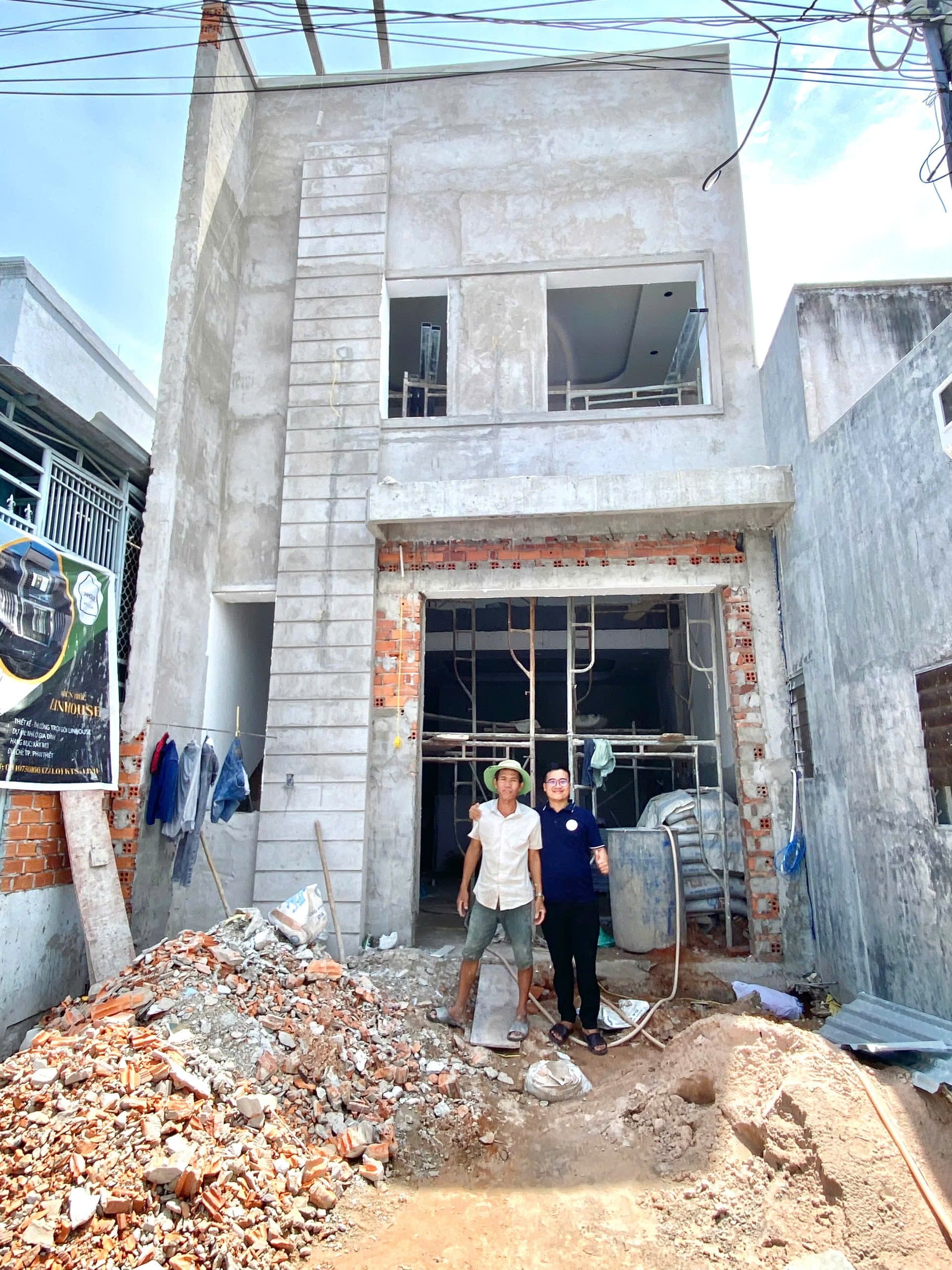 Thi công công trình nhà ở 2 tầng tại Phan Thiết